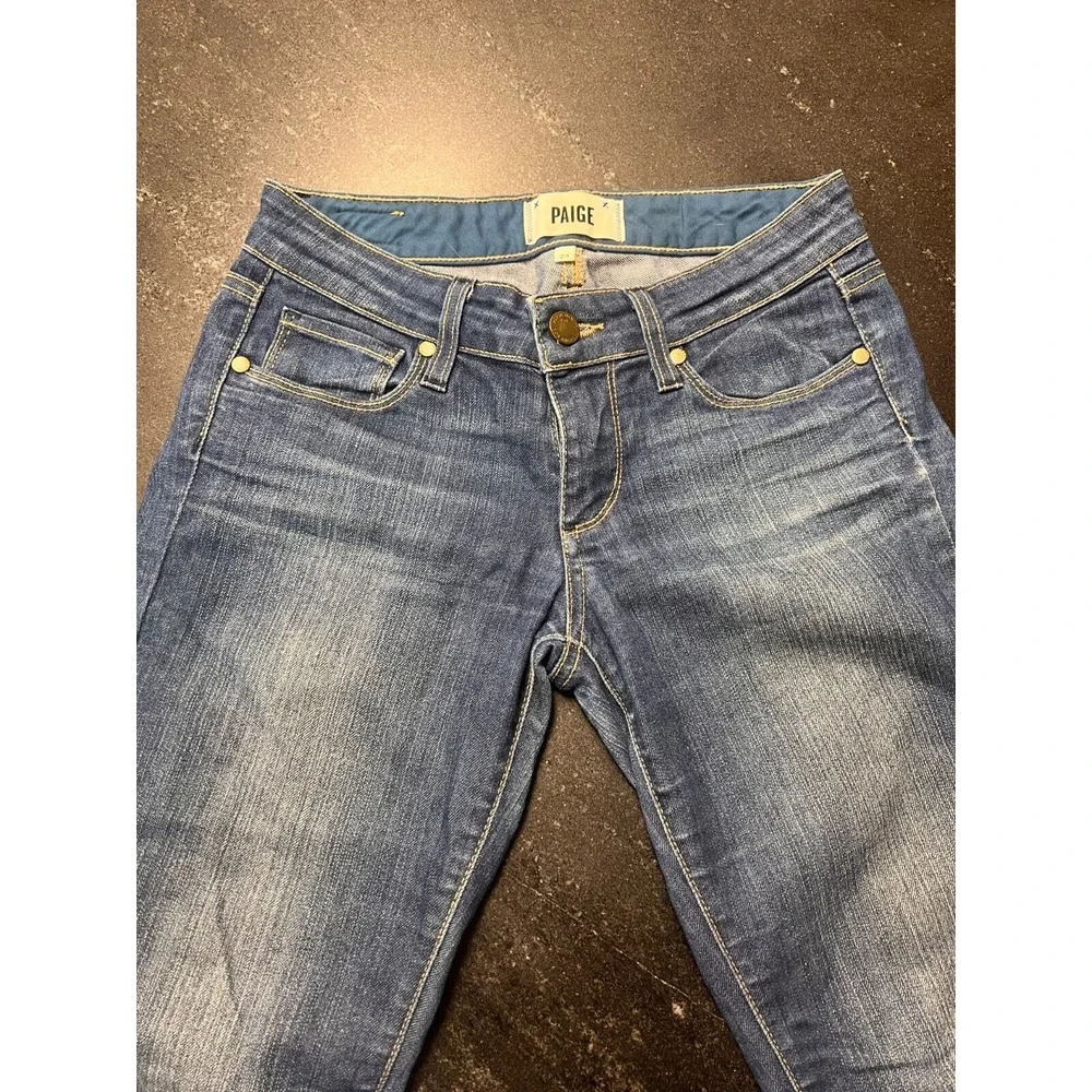 Paige Woman Blue Jeans Skyline Ankle Peg Blue Size 24 Made In USA‎